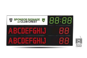 led rugby soccer scoreboard rg-10 with clock