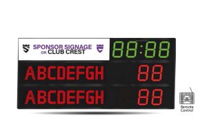 led rugby soccer scoreboard rg-8 with clock