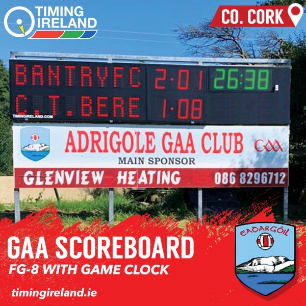 Adrigole FG-8 with Clock GAA Scoreboard