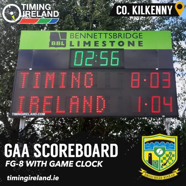 Bennettsbridge FG-8 with Clock GAA Scoreboard