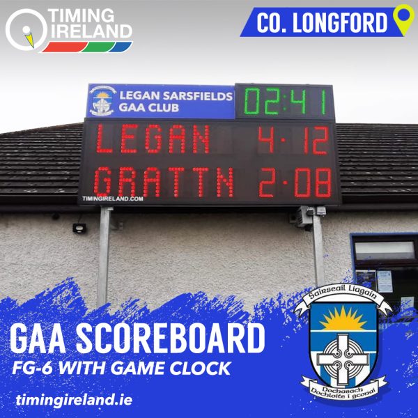 Legan Sarsfields FG-6 with Clock GAA Scoreboard