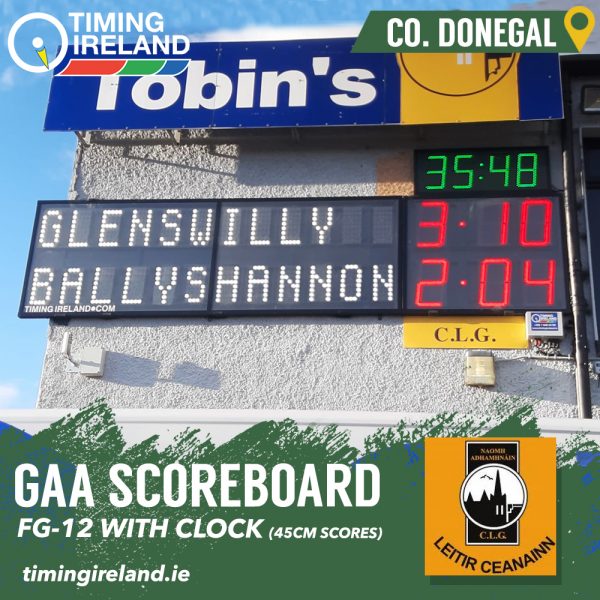 St Eunans FG12 with Clock GAA Scoreboard